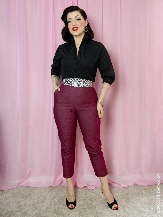 Pedal Pushers Denim Burgundy