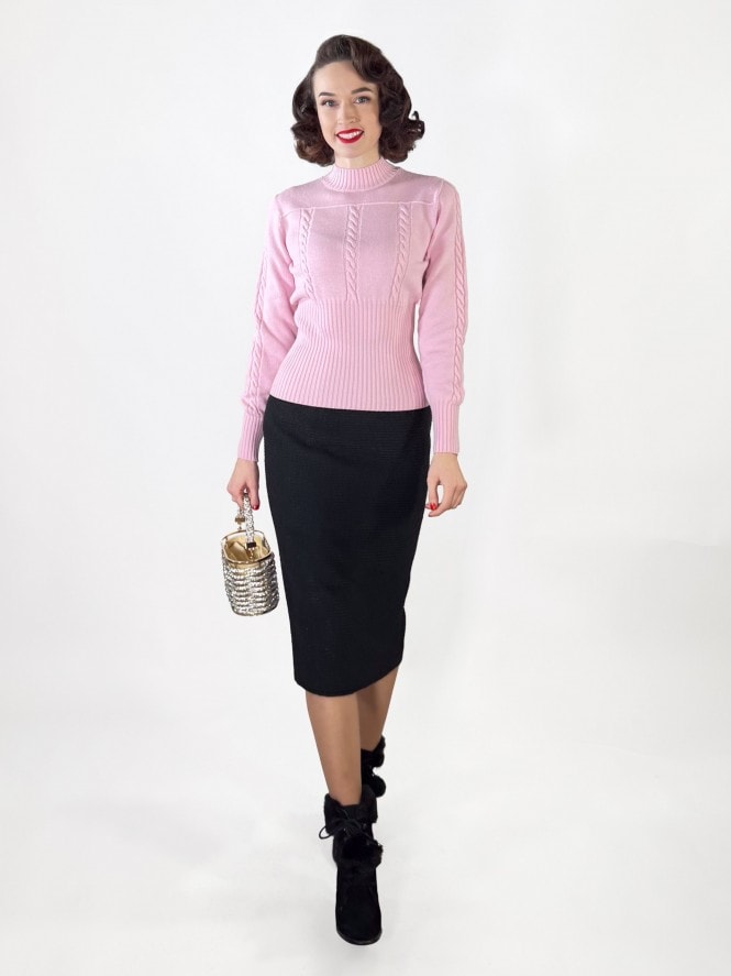Pencil Skirt Black Heavy Crepe