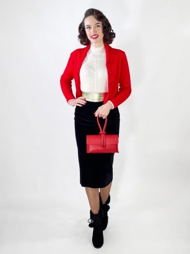 Pencil Skirt Black Velvet