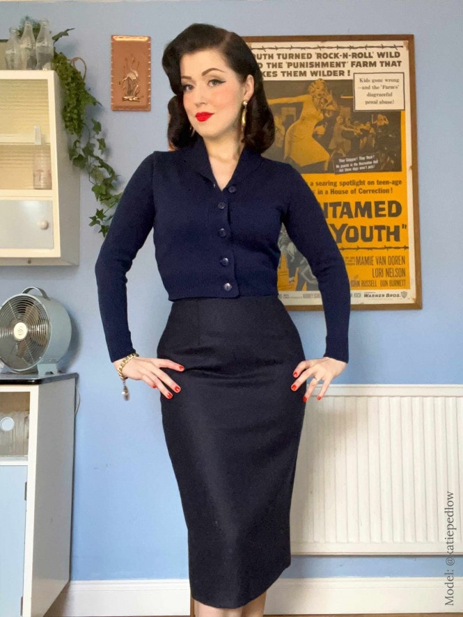 Pencil Skirt Navy Wool