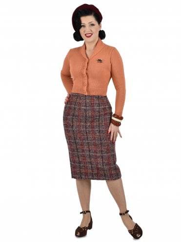 Pencil Skirt Tweed Mulberry
