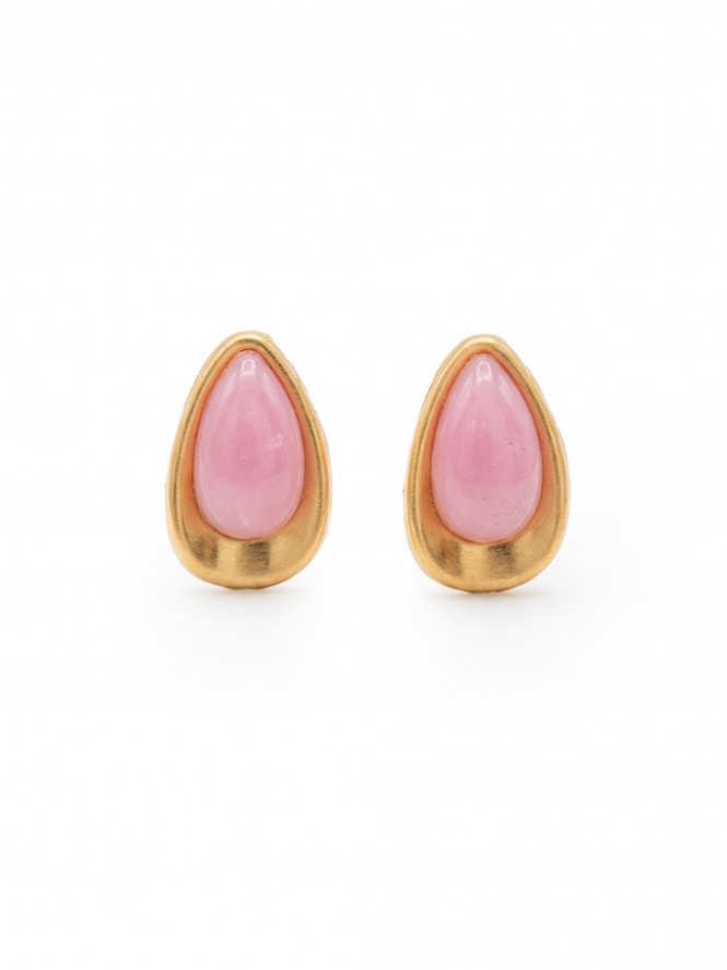 Pink and Gold Droplet Earrings