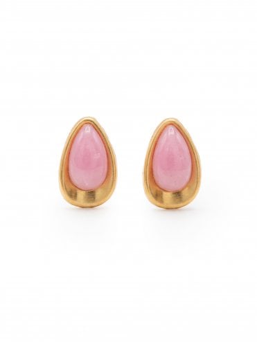 Pink and Gold Droplet Earrings