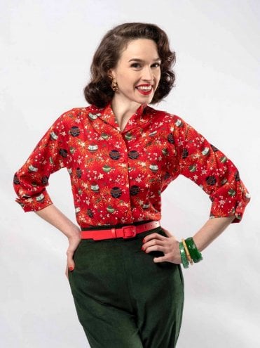Raglan Blouse Bauble Red