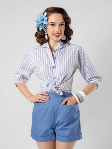 Raglan Blouse Candy Stripe Blue