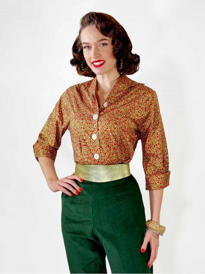 Raglan Blouse Mistletoe Red