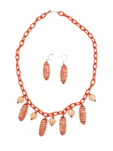 Red Hula Necklace Set