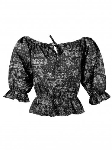 Rosa Peasant Top Bandana Black