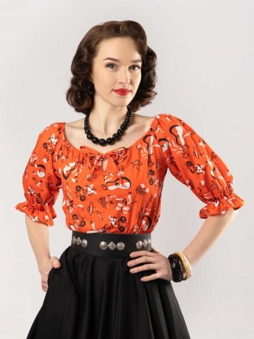 Rosa Peasant Top Carmen Red