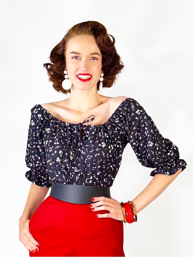 Rosa Peasant Top Music Note