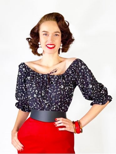 Rosa Peasant Top Music Note