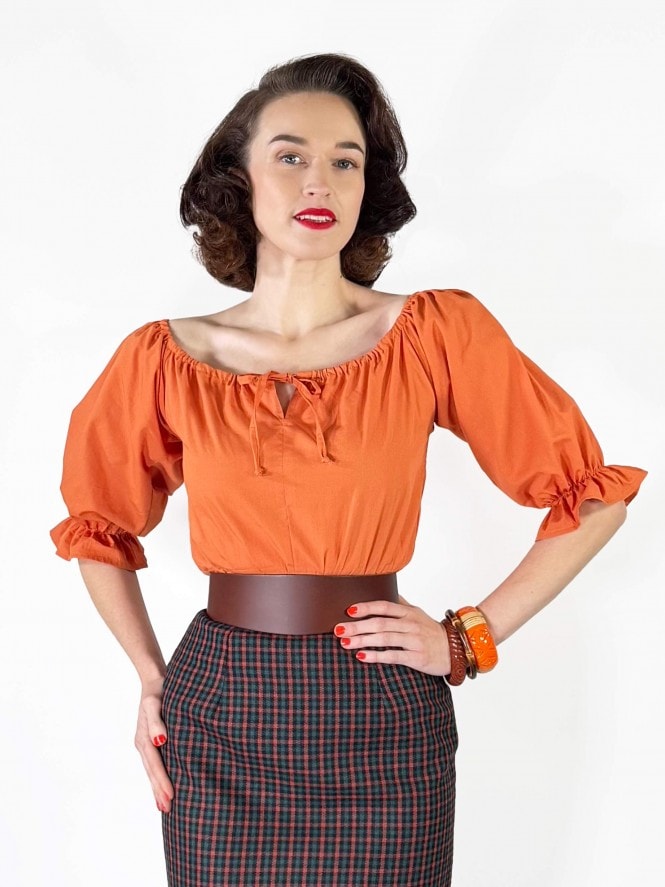 Rosa Peasant Top Orange