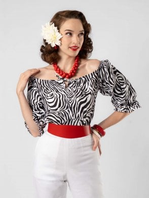 Rosa Peasant Top Zebra