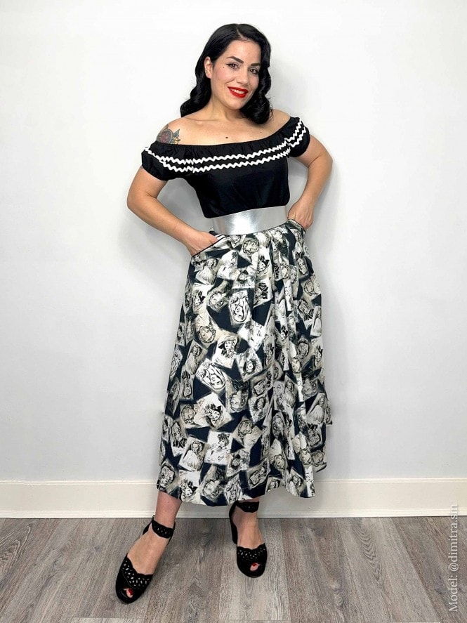 Runaround Sue Skirt Silverscreen Charcoal