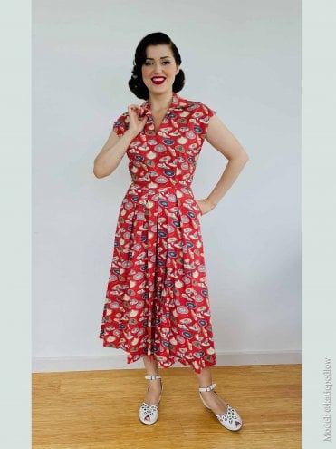 40s-1940s-50s-1950s-Vivien-of-Holloway-Best-Vintage-Reproduction-Swing-Rockabilly-Pinup-Day-Dress-Runaround-Sue-Sombrero-Mini-Rust