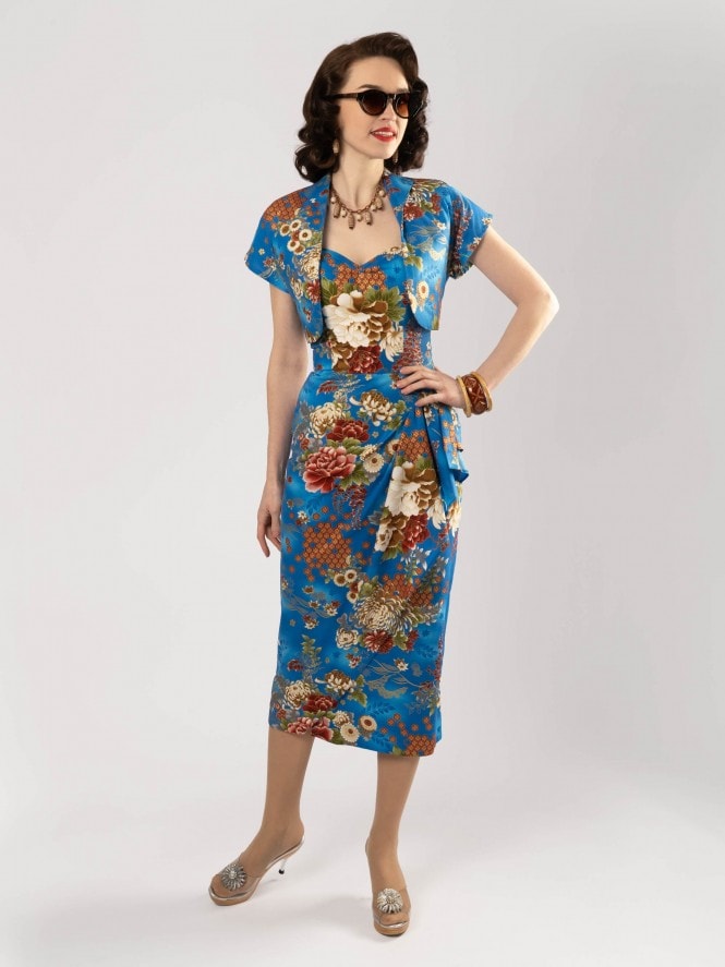 Sarong Golden Floral Bolero Set