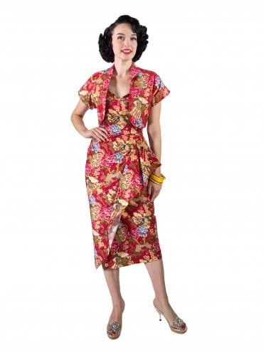 Sarong Lantern Red Bolero Set