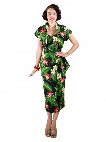 Sarong Set Bird of Paradise Black
