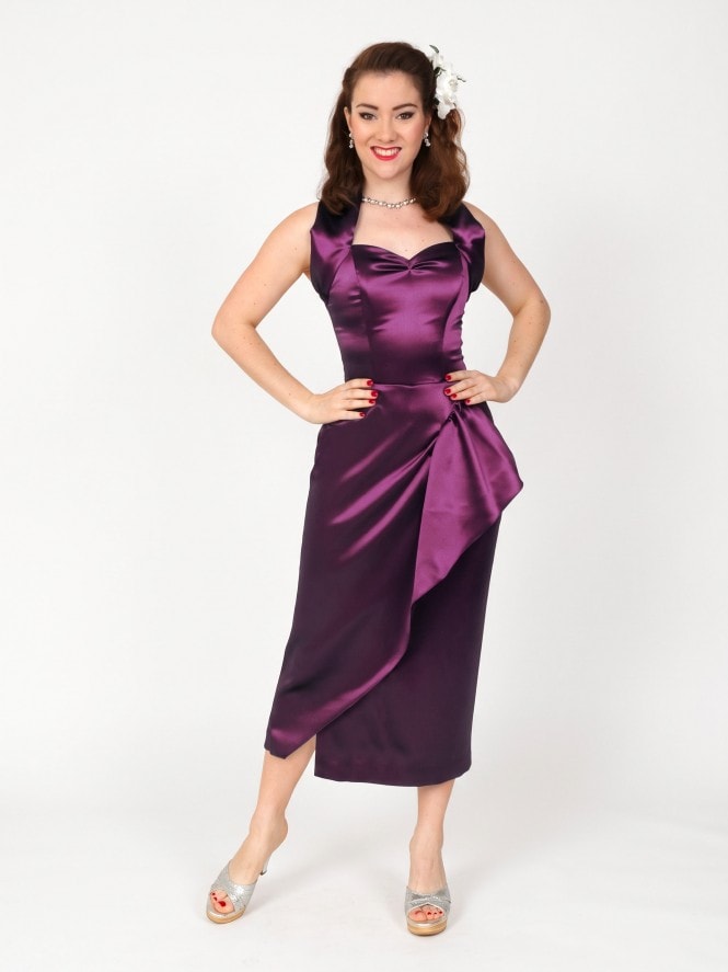 Sarong Set Satin Aubergine