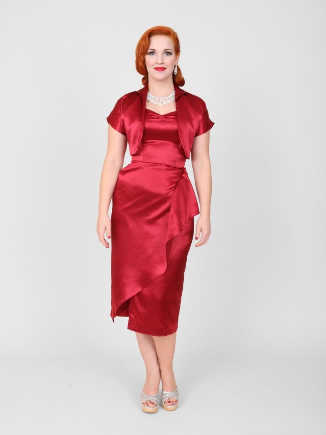 Sarong Set Satin Burgundy