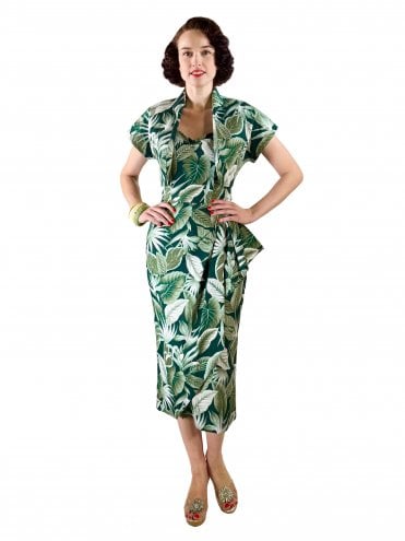 Sarong Set Tropical Leaves Green