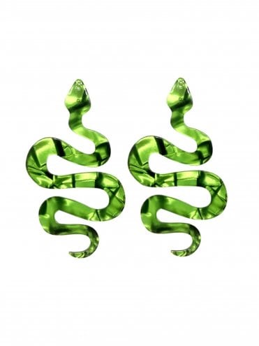 Serpent Earrings Green