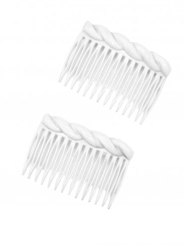 Set of 2 Hair Comb Twist White