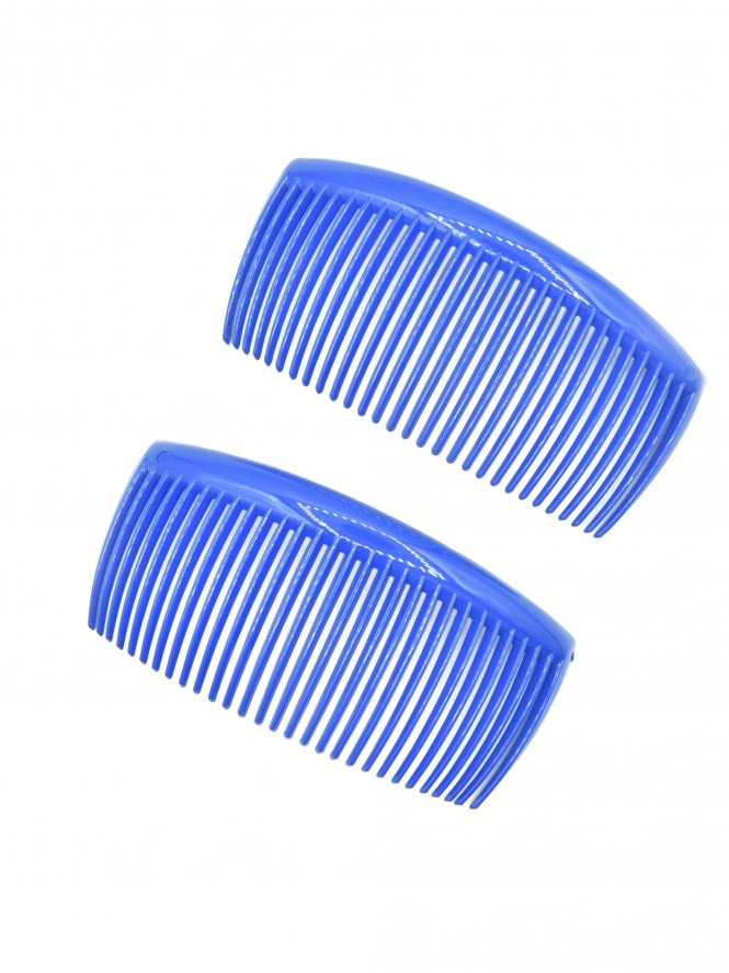 Set of 2 Large Hair Comb Blue