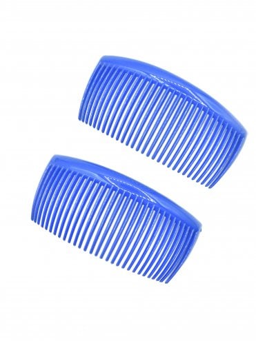 Set of 2 Large Hair Comb Blue