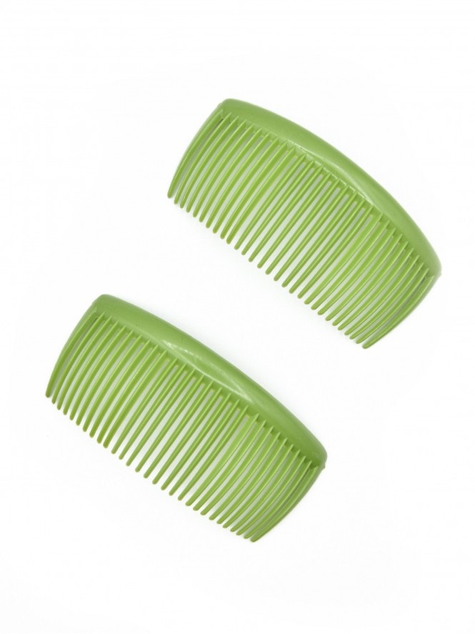 Set of 2 Large Hair Comb Green