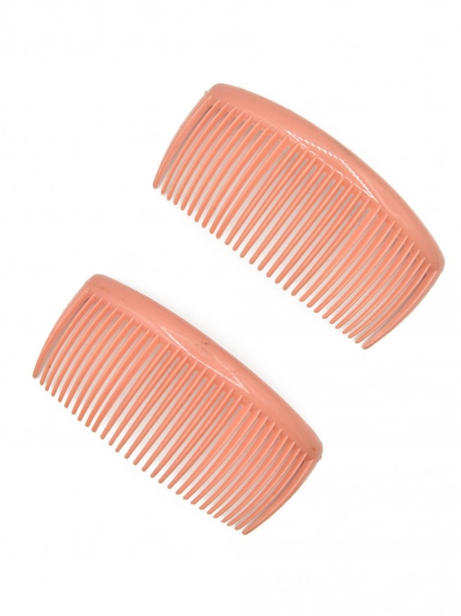Set of 2 Large Hair Comb Peach