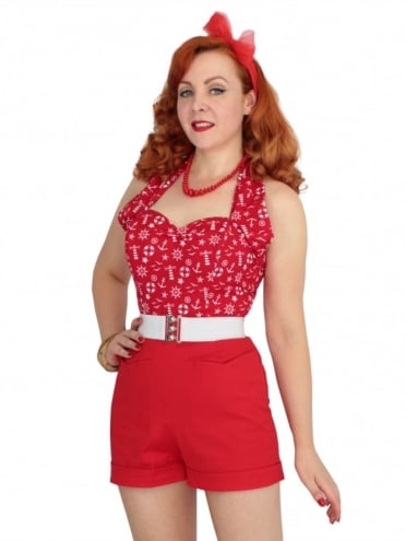 40s-50s-1940s-1950s-Vivien-of-Holloway-Best-Vintage-Style-Reproduction-Repro-Shorts-Red-Sateen-Cotton-Swing-Pinup-Rockabilly