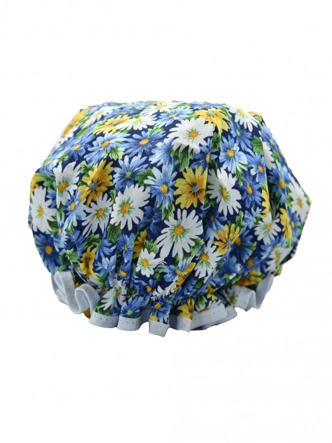 Shower Cap Wildflowers Blue