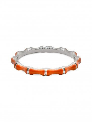 Silver Orange Bamboo Bangle