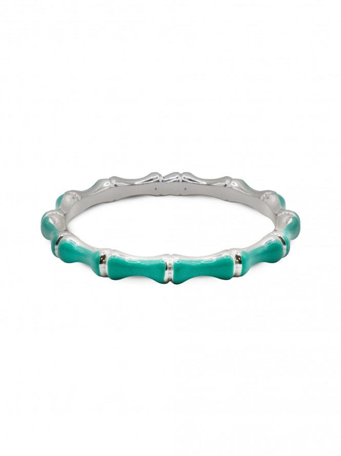 Silver Turquoise Bamboo Bangle