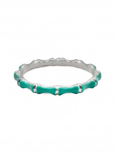 Silver Turquoise Bamboo Bangle
