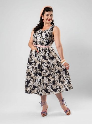 Silverscreen Charcoal Betty Sundress