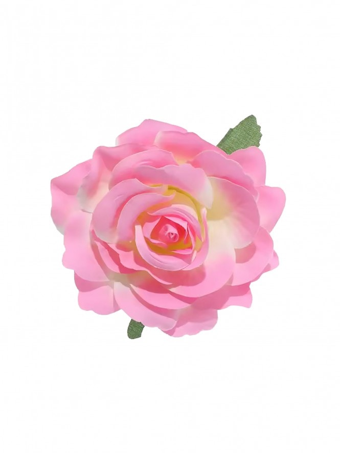 Single Rose Pink Brooch Hair Clip