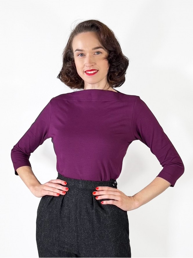 Slash Neck Top Grape
