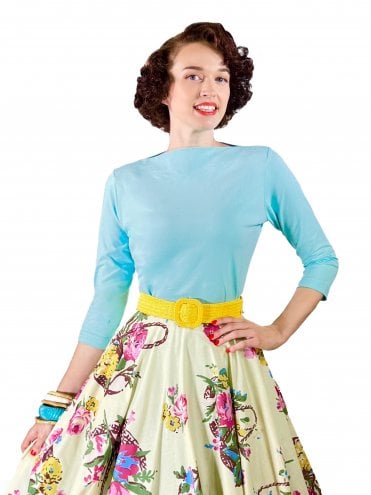 50s-1950s-Vivien-of-Holloway-Best-Vintage-Style-Reproduction-Repro-Slash-Neck-Top-Baby-Blue-Rockabilly-Swing-Pinup