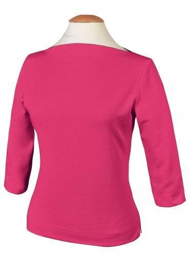 Slash Neck Top Raspberry