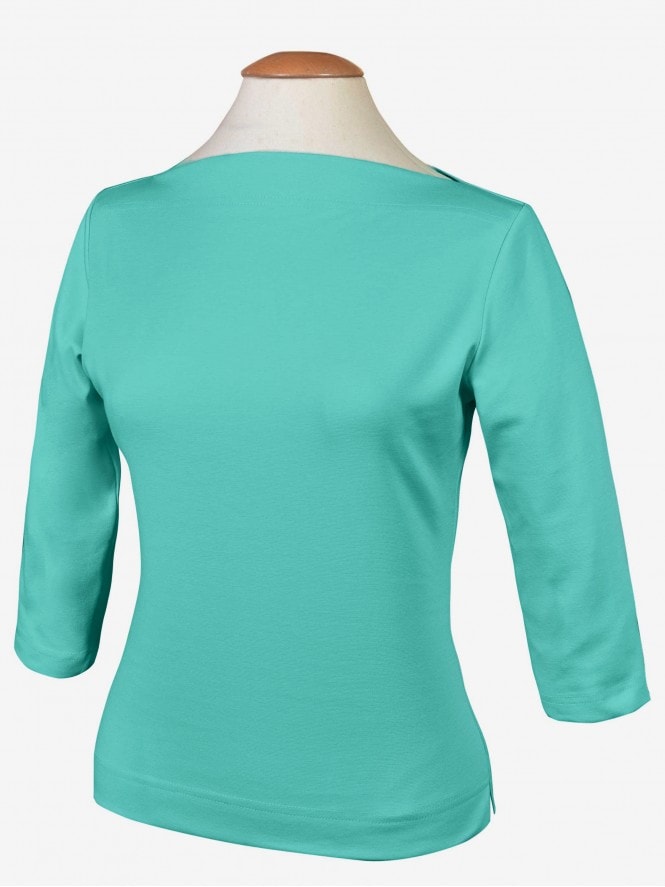 Slash Neck Top Seafoam Green