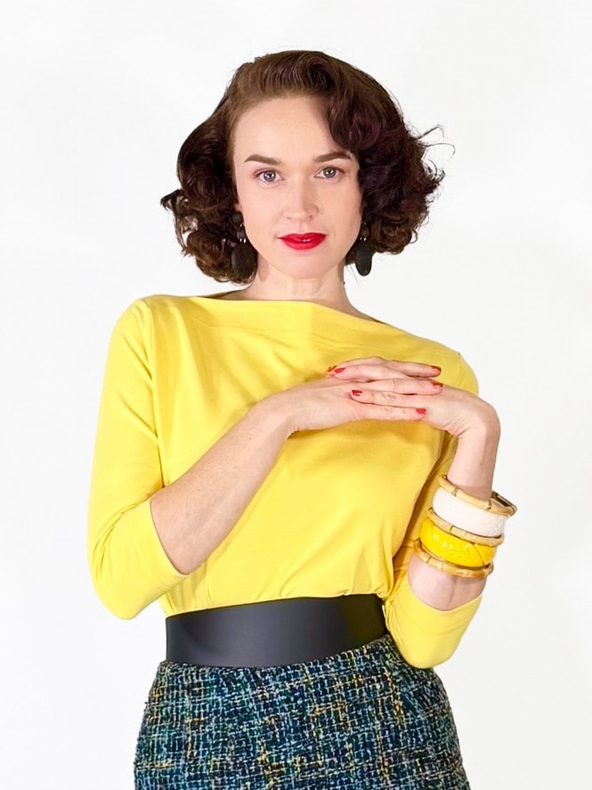 Slash Neck Top Sunshine