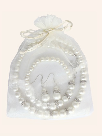 Small Pearl Diamante Set