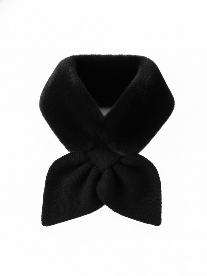 Snow Bunny Neck Wrap Black
