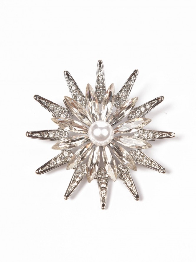 Snowflake Pearl Brooch