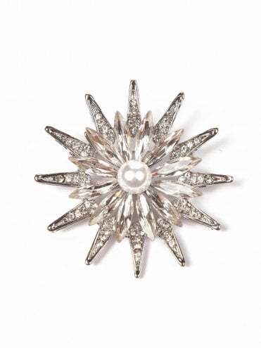 Snowflake Pearl Brooch