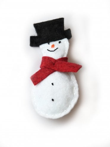 Snowman Felt Brooch
