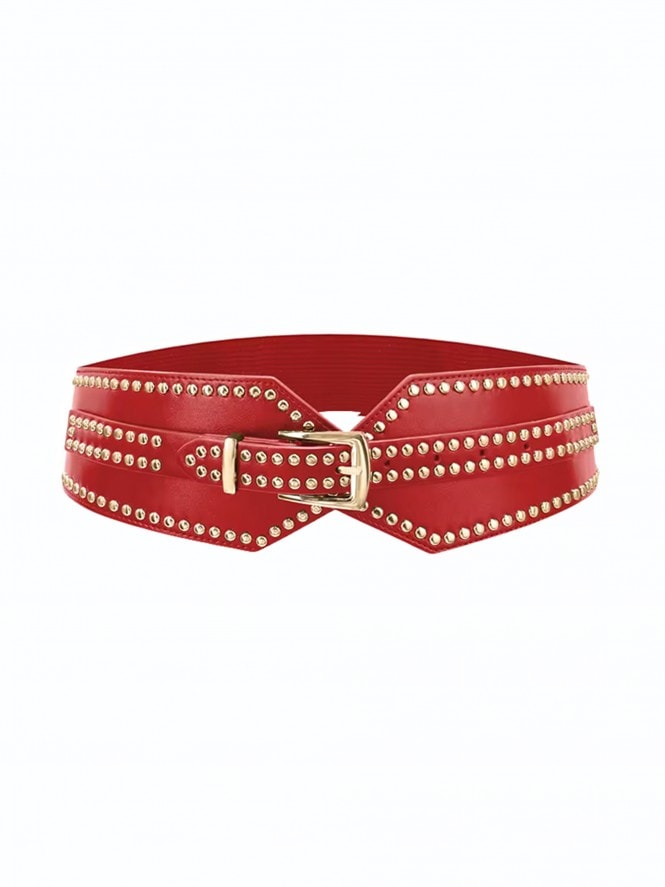 Studded Silhouette Cincher Ruby