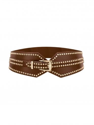 Studded Silhouette Cincher Tan